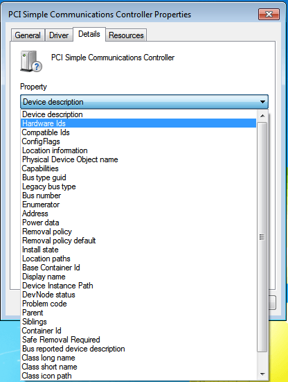 pci controller simple communications driver